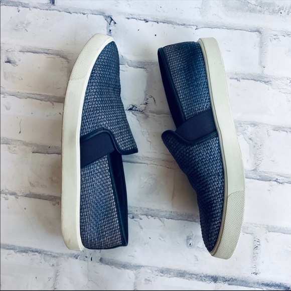 Blue woven slip on sneakers Vince Preston size 7 white chunky sole - Picture 7 of 13